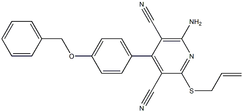 2-(allylsulfanyl)-6-amino-4-[4-(benzyloxy)phenyl]-3,5-pyridinedicarbonitrile 结构式