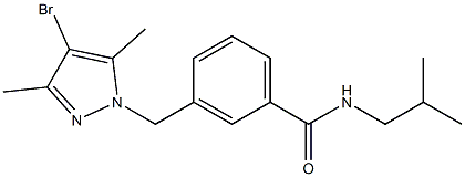 3-[(4-bromo-3,5-dimethyl-1H-pyrazol-1-yl)methyl]-N-isobutylbenzamide 结构式