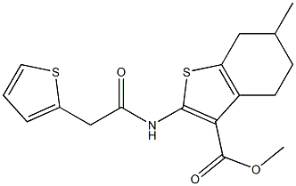 methyl 6-methyl-2-[(2-thienylacetyl)amino]-4,5,6,7-tetrahydro-1-benzothiophene-3-carboxylate 结构式