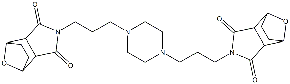 4-(3-{4-[3-(3,5-dioxo-10-oxa-4-azatricyclo[5.2.1.0~2,6~]dec-4-yl)propyl]-1-piperazinyl}propyl)-10-oxa-4-azatricyclo[5.2.1.0~2,6~]decane-3,5-dione 结构式