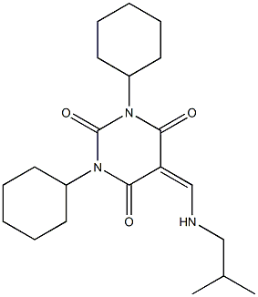 1,3-dicyclohexyl-5-[(isobutylamino)methylene]-2,4,6(1H,3H,5H)-pyrimidinetrione 结构式