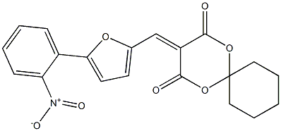 3-[(5-{2-nitrophenyl}-2-furyl)methylene]-1,5-dioxaspiro[5.5]undecane-2,4-dione 结构式