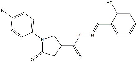 1-(4-fluorophenyl)-N'-(2-hydroxybenzylidene)-5-oxo-3-pyrrolidinecarbohydrazide 结构式