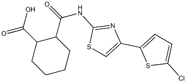 2-({[4-(5-chloro-2-thienyl)-1,3-thiazol-2-yl]amino}carbonyl)cyclohexanecarboxylic acid 结构式