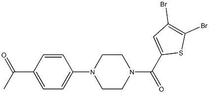 1-(4-{4-[(4,5-dibromo-2-thienyl)carbonyl]-1-piperazinyl}phenyl)ethanone 结构式