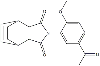 4-(5-acetyl-2-methoxyphenyl)-4-azatricyclo[5.2.2.0~2,6~]undec-8-ene-3,5-dione 结构式