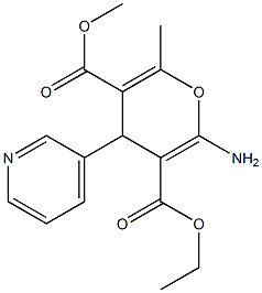 3-ethyl 5-methyl 2-amino-6-methyl-4-(3-pyridinyl)-4H-pyran-3,5-dicarboxylate 结构式