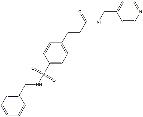 3-{4-[(benzylamino)sulfonyl]phenyl}-N-(4-pyridinylmethyl)propanamide 结构式