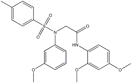 N-(2,4-dimethoxyphenyl)-2-{3-methoxy[(4-methylphenyl)sulfonyl]anilino}acetamide 结构式