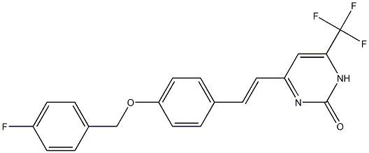 4-(2-{4-[(4-fluorobenzyl)oxy]phenyl}vinyl)-6-(trifluoromethyl)-2(1H)-pyrimidinone 结构式