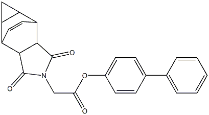 [1,1'-biphenyl]-4-yl (3,5-dioxo-4-azatetracyclo[5.3.2.0~2,6~.0~8,10~]dodec-11-en-4-yl)acetate 结构式