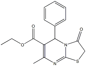 ethyl 7-methyl-3-oxo-5-phenyl-2,3-dihydro-5H-[1,3]thiazolo[3,2-a]pyrimidine-6-carboxylate 结构式