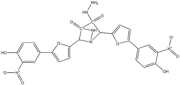 N'~1~,N'~2~-bis[(5-{4-hydroxy-3-nitrophenyl}-2-furyl)methylene]ethanedihydrazide 结构式