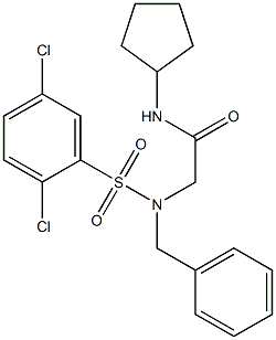 2-{benzyl[(2,5-dichlorophenyl)sulfonyl]amino}-N-cyclopentylacetamide 结构式