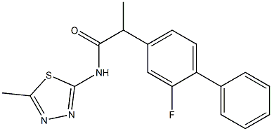2-(2-fluoro[1,1'-biphenyl]-4-yl)-N-(5-methyl-1,3,4-thiadiazol-2-yl)propanamide 结构式