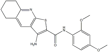 3-amino-N-(2,4-dimethoxyphenyl)-5,6,7,8-tetrahydrothieno[2,3-b]quinoline-2-carboxamide 结构式