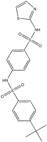 4-{[(4-tert-butylphenyl)sulfonyl]amino}-N-(1,3-thiazol-2-yl)benzenesulfonamide 结构式