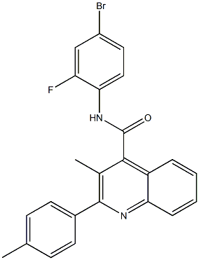 N-(4-bromo-2-fluorophenyl)-3-methyl-2-(4-methylphenyl)-4-quinolinecarboxamide 结构式
