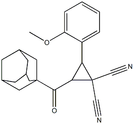 2-(1-adamantylcarbonyl)-3-(2-methoxyphenyl)-1,1-cyclopropanedicarbonitrile 结构式