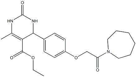 ethyl 4-{4-[2-(1-azepanyl)-2-oxoethoxy]phenyl}-6-methyl-2-oxo-1,2,3,4-tetrahydro-5-pyrimidinecarboxylate 结构式