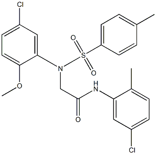 2-{5-chloro-2-methoxy[(4-methylphenyl)sulfonyl]anilino}-N-(5-chloro-2-methylphenyl)acetamide 结构式