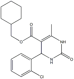 cyclohexylmethyl 4-(2-chlorophenyl)-6-methyl-2-oxo-1,2,3,4-tetrahydro-5-pyrimidinecarboxylate 结构式