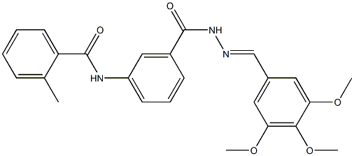 2-methyl-N-(3-{[2-(3,4,5-trimethoxybenzylidene)hydrazino]carbonyl}phenyl)benzamide 结构式