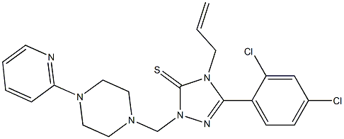 4-allyl-5-(2,4-dichlorophenyl)-2-{[4-(2-pyridinyl)-1-piperazinyl]methyl}-2,4-dihydro-3H-1,2,4-triazole-3-thione 结构式