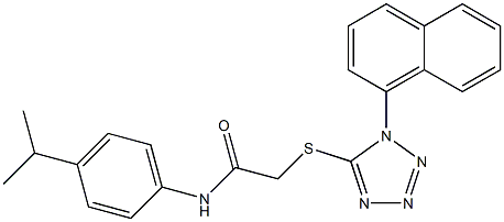 N-(4-isopropylphenyl)-2-{[1-(1-naphthyl)-1H-tetraazol-5-yl]sulfanyl}acetamide 结构式