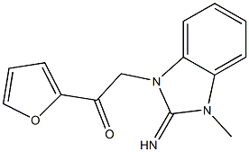 1-(2-furyl)-2-(2-imino-3-methyl-2,3-dihydro-1H-benzimidazol-1-yl)ethanone 结构式