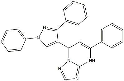 7-(1,3-diphenyl-1H-pyrazol-4-yl)-5-phenyl-4,7-dihydro[1,2,4]triazolo[1,5-a]pyrimidine 结构式