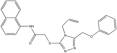 2-{[4-allyl-5-(phenoxymethyl)-4H-1,2,4-triazol-3-yl]sulfanyl}-N-(1-naphthyl)acetamide 结构式