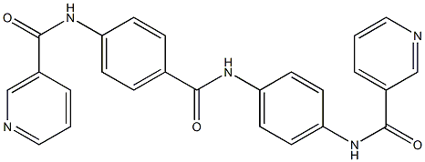 N-[4-({4-[(3-pyridinylcarbonyl)amino]anilino}carbonyl)phenyl]nicotinamide 结构式