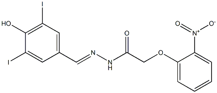 N'-(4-hydroxy-3,5-diiodobenzylidene)-2-{2-nitrophenoxy}acetohydrazide 结构式