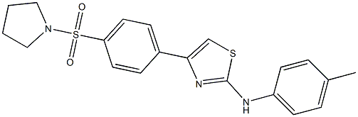 N-(4-methylphenyl)-4-[4-(1-pyrrolidinylsulfonyl)phenyl]-1,3-thiazol-2-amine 结构式