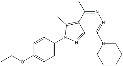 4-[3,4-dimethyl-7-(1-piperidinyl)-2H-pyrazolo[3,4-d]pyridazin-2-yl]phenyl ethyl ether 结构式