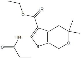 ethyl 5,5-dimethyl-2-(propionylamino)-4,7-dihydro-5H-thieno[2,3-c]pyran-3-carboxylate 结构式