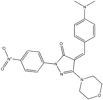 4-[4-(dimethylamino)benzylidene]-2-{4-nitrophenyl}-5-(4-morpholinyl)-2,4-dihydro-3H-pyrazol-3-one 结构式