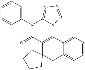 4-phenyl-6,7-dihydrospiro(benzo[h][1,2,4]triazolo[4,3-a]quinazoline-6,1'-cyclopentane)-5(4H)-one 结构式