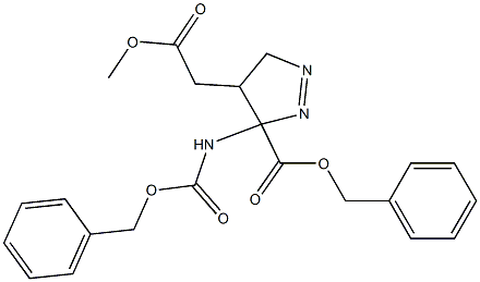 benzyl 3-{[(benzyloxy)carbonyl]amino}-4-(2-methoxy-2-oxoethyl)-4,5-dihydro-3H-pyrazole-3-carboxylate 结构式