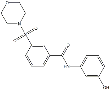 N-(3-hydroxyphenyl)-3-(4-morpholinylsulfonyl)benzamide 结构式