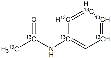 Acetanilide-13C7  (ring-13C6,  carbonyl-13C) 结构式