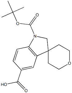 1-(tert-butoxycarbonyl)-2',3',5',6'-tetrahydrospiro[indoline-3,4'-pyran]-5-carboxylic acid 结构式