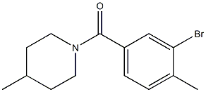 (3-bromo-4-methylphenyl)(4-methyl-1-piperidinyl)methanone 结构式