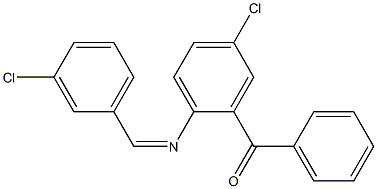 (5-chloro-2-{[(Z)-(3-chlorophenyl)methylidene]amino}phenyl)(phenyl)methanone 结构式