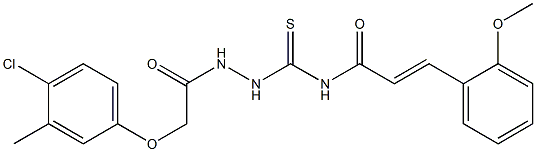 (E)-N-({2-[2-(4-chloro-3-methylphenoxy)acetyl]hydrazino}carbothioyl)-3-(2-methoxyphenyl)-2-propenamide 结构式