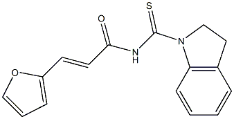 (E)-N-(2,3-dihydro-1H-indol-1-ylcarbothioyl)-3-(2-furyl)-2-propenamide 结构式