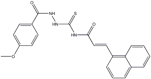 (E)-N-{[2-(4-methoxybenzoyl)hydrazino]carbothioyl}-3-(1-naphthyl)-2-propenamide 结构式