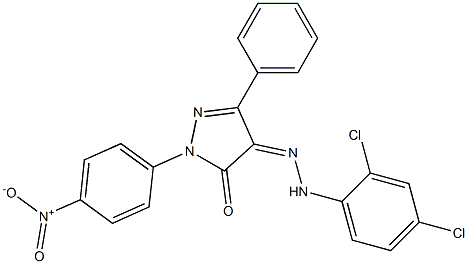 1-(4-nitrophenyl)-3-phenyl-1H-pyrazole-4,5-dione 4-[N-(2,4-dichlorophenyl)hydrazone] 结构式