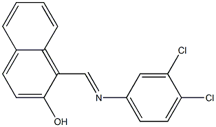 1-{[(3,4-dichlorophenyl)imino]methyl}-2-naphthol 结构式